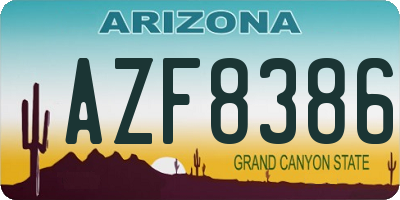 AZ license plate AZF8386
