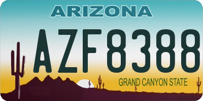 AZ license plate AZF8388