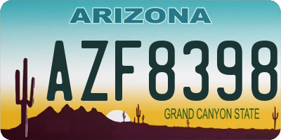 AZ license plate AZF8398