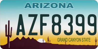 AZ license plate AZF8399