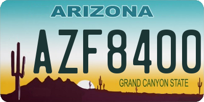 AZ license plate AZF8400