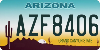 AZ license plate AZF8406