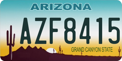 AZ license plate AZF8415