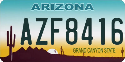 AZ license plate AZF8416