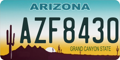 AZ license plate AZF8430