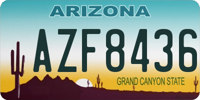 AZ license plate AZF8436