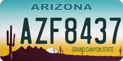 AZ license plate AZF8437