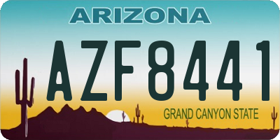 AZ license plate AZF8441