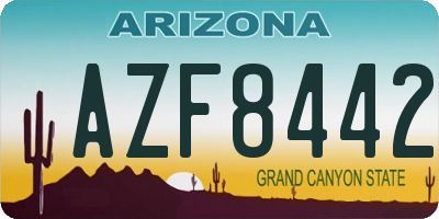 AZ license plate AZF8442
