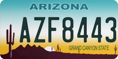 AZ license plate AZF8443