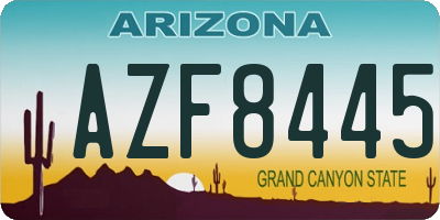 AZ license plate AZF8445