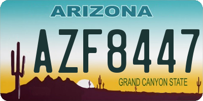 AZ license plate AZF8447