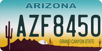 AZ license plate AZF8450
