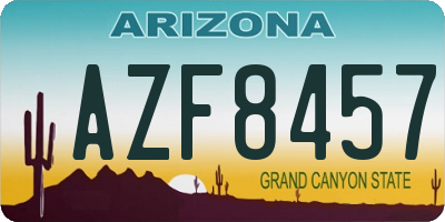 AZ license plate AZF8457