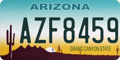 AZ license plate AZF8459
