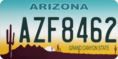 AZ license plate AZF8462