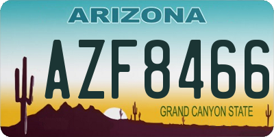 AZ license plate AZF8466