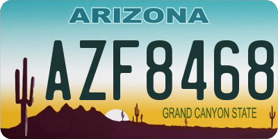 AZ license plate AZF8468