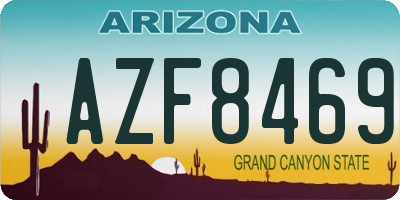 AZ license plate AZF8469