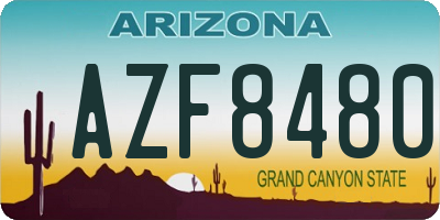 AZ license plate AZF8480
