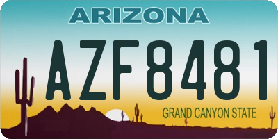 AZ license plate AZF8481