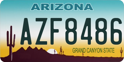 AZ license plate AZF8486