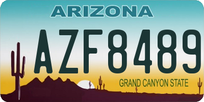 AZ license plate AZF8489