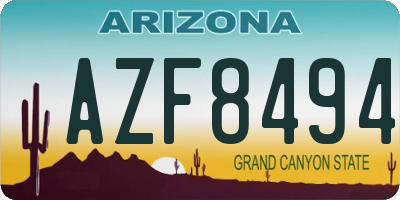 AZ license plate AZF8494
