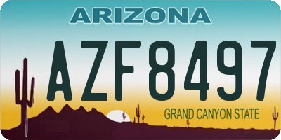 AZ license plate AZF8497
