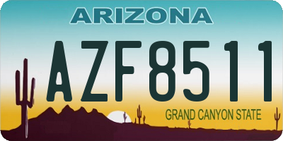 AZ license plate AZF8511
