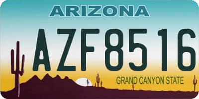 AZ license plate AZF8516