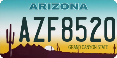 AZ license plate AZF8520