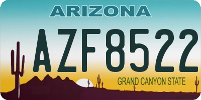 AZ license plate AZF8522