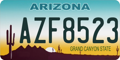 AZ license plate AZF8523
