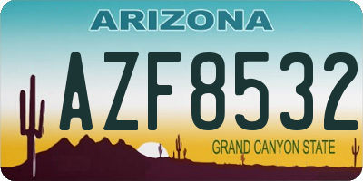 AZ license plate AZF8532