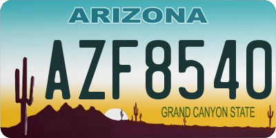 AZ license plate AZF8540