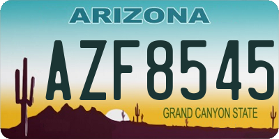 AZ license plate AZF8545