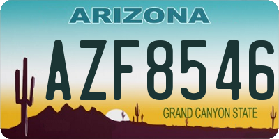 AZ license plate AZF8546