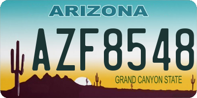 AZ license plate AZF8548