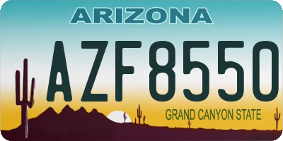 AZ license plate AZF8550