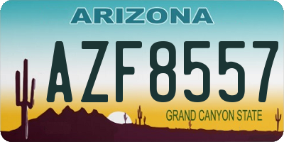 AZ license plate AZF8557