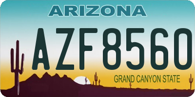 AZ license plate AZF8560