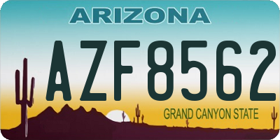 AZ license plate AZF8562