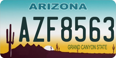 AZ license plate AZF8563