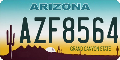 AZ license plate AZF8564