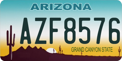 AZ license plate AZF8576