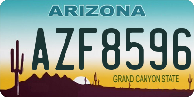 AZ license plate AZF8596
