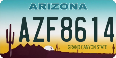 AZ license plate AZF8614