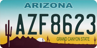 AZ license plate AZF8623