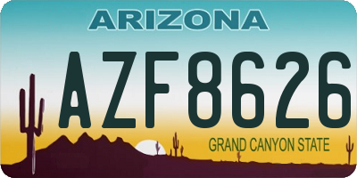 AZ license plate AZF8626